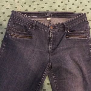 Loft curvy skinny dark blue jeans
